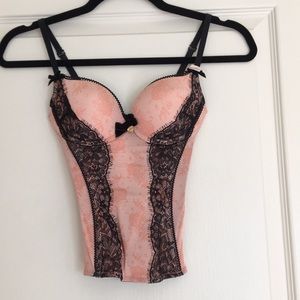 BNWT Lasenza Pink Black Bustier XS